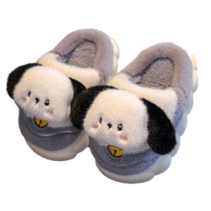 New Autumn and Winter Cute Cartoon Fur Plush Home House slippers for Kids Soft Warm Anti slip Girl Women Furry slippers