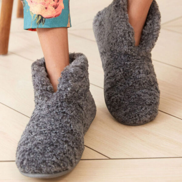 Fashion Women Flat Warm Indoor House Shoes Winter TPR Faux Fur Plush Adult Indoor Boots