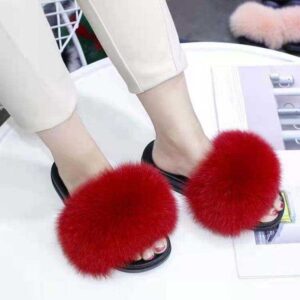 China Supplier High Quality Spring Summer Fur slippers Fluffy for Lady