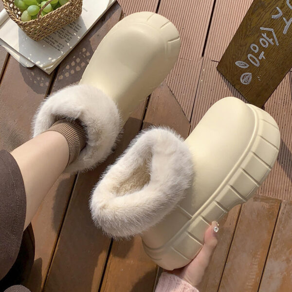 New Fashion Trend Winter High-top Cotton Rain Boots Shoes Comfortable Warm Waterproof Platform Snow Boots - Image 2