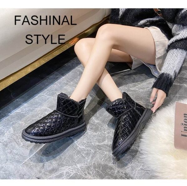 New Waterproof Fur Snow Boots Warm Snow Shoes Low Tube Female Cotton Shoes for Women - Image 2