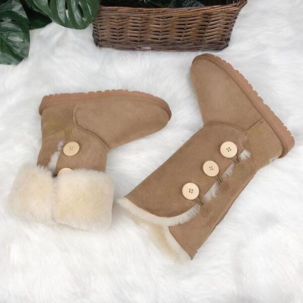 Winter Snow Boots for Women 2022 TPR Sole Faux Fur Lining Casual Snow Boots - Image 2
