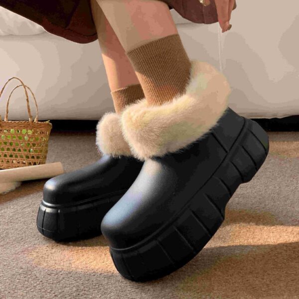 New Fashion Trend Winter High-top Cotton Rain Boots Shoes Comfortable Warm Waterproof Platform Snow Boots - Image 3