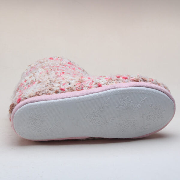 Popular Hot Sale Colorful Knit Upper Warm Anti-slip Ladies Winter Indoor Boots - Image 3
