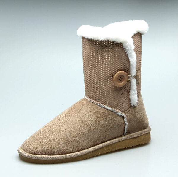 HC-210 Warm Wholesale Plush Lining Women Winter Snow Boots with Side Button - Image 3
