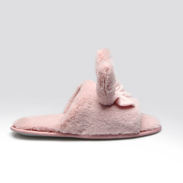 2020 Fancy Fluffy Fur Open Toe Indoor Girls slippers with Bow - Image 3