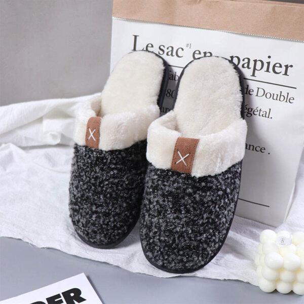 Hot Sale Soft Memory Foam Unisex Men Women Winter House Indoor Warm Fur Plush Slippers - Image 4