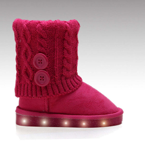 Trendy LED Sole Knitting Upper Custom Logo Warm Outdoor Kids Snow Boots - Image 4