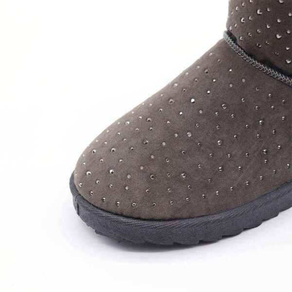 Women Ladies Comfortable Slippers Anti-Slippery Suede Faux Fur Snow Boot Shoes - Image 4