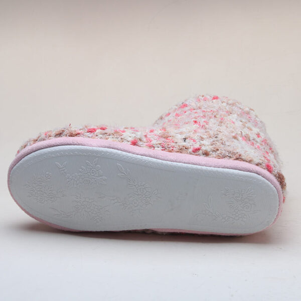 Popular Hot Sale Colorful Knit Upper Warm Anti-slip Ladies Winter Indoor Boots - Image 4