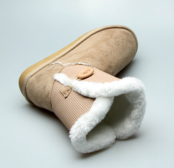 HC-210 Warm Wholesale Plush Lining Women Winter Snow Boots with Side Button - Image 4