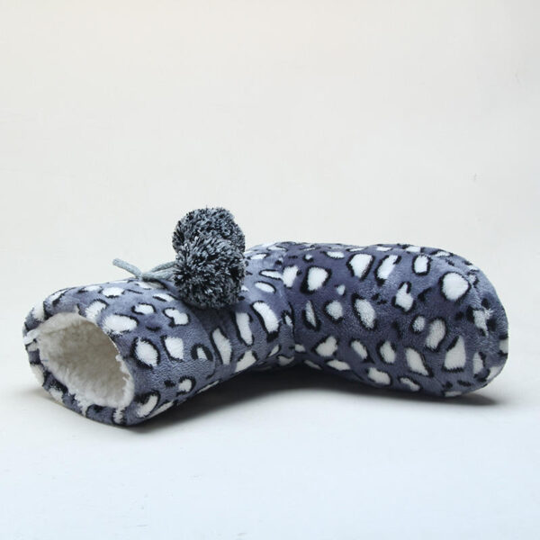Trendy Dot Design Pattern Print Fleece With Bulb Decorative Soft Sherpa Lining Winter Indoor Women Boots - Image 4