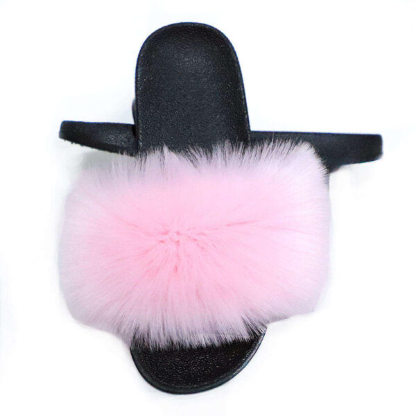 Chinese Manufacture Custom Outdoor Slider Sandals Faux Fox Fur Slides Indoor Slipper for Women - Image 4