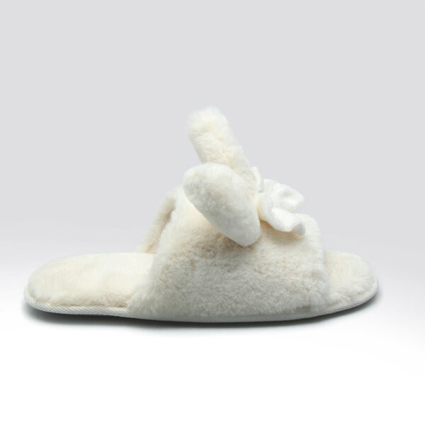 2020 Fancy Fluffy Fur Open Toe Indoor Girls slippers with Bow - Image 4