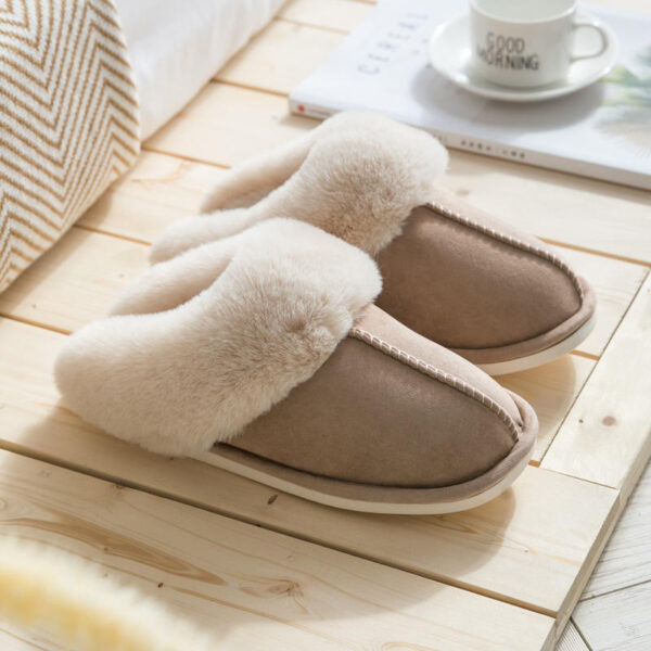 2023 Autumn Winter Suede Plush slippers Home Warm slippers Men and Women slippers - Image 5