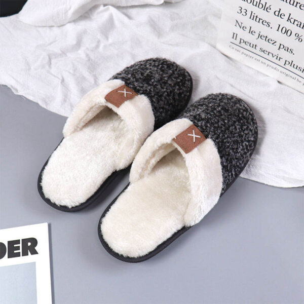 Hot Sale Soft Memory Foam Unisex Men Women Winter House Indoor Warm Fur Plush Slippers - Image 5
