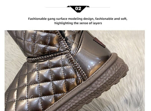 New Waterproof Fur Snow Boots Warm Snow Shoes Low Tube Female Cotton Shoes for Women - Image 5