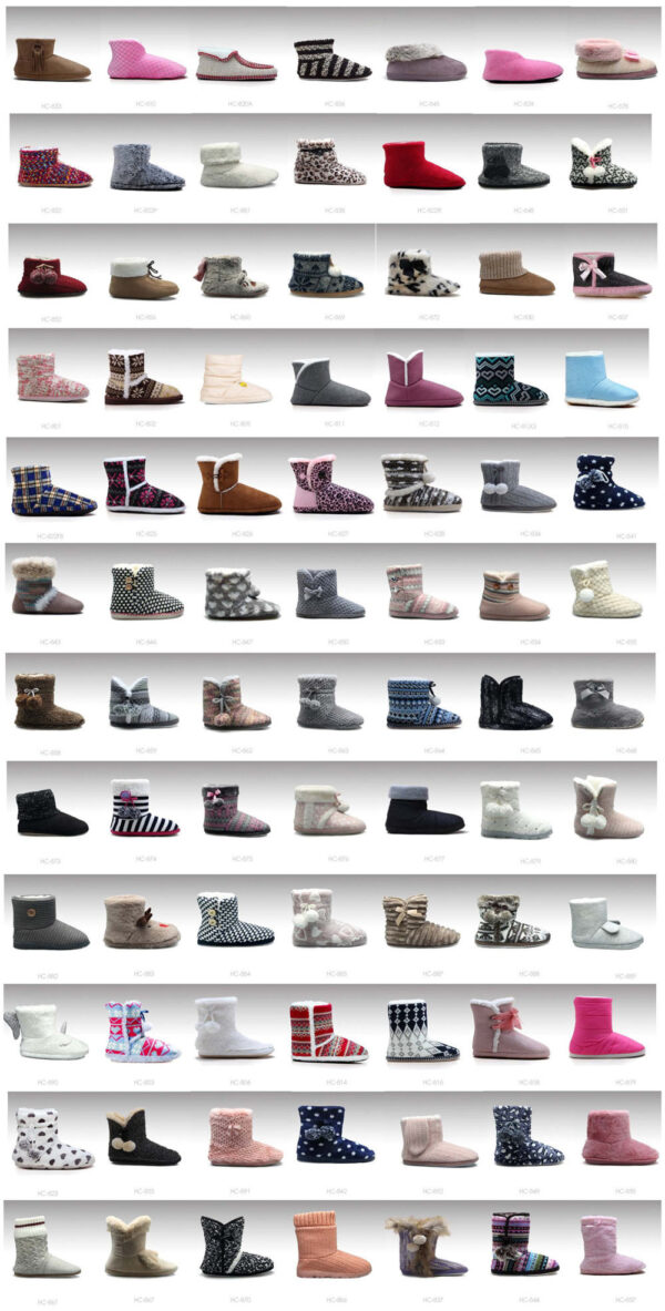 HC-830 Wholesale Knitted Shaft Winter Warm Ankle Casual Home Slipper Boots for Women - Image 5
