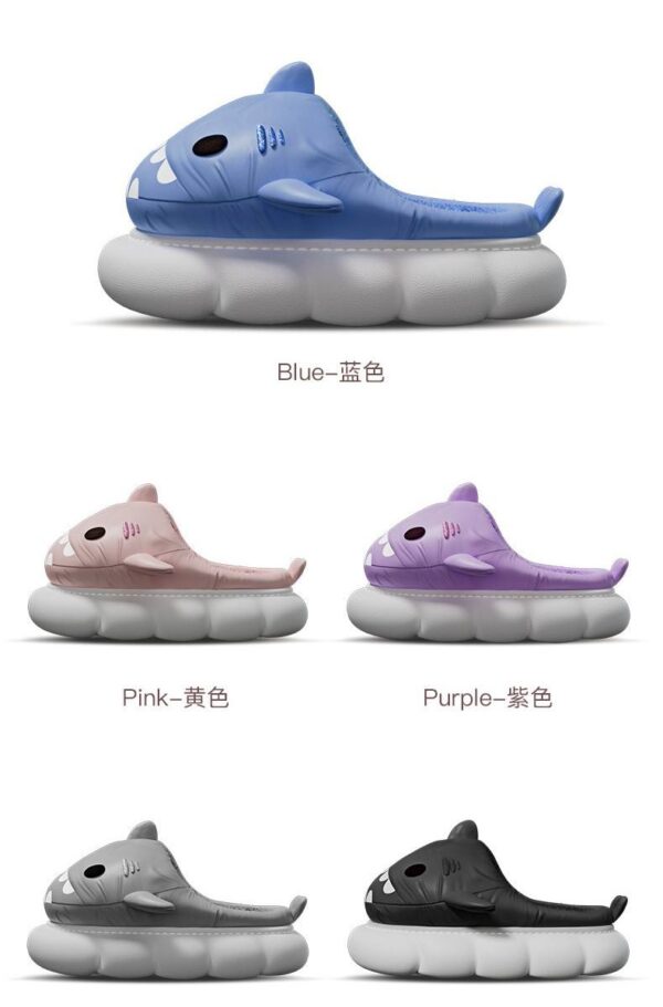 Custom Winter Shark Slides Slippers Cartoon Indoor Outdoor Warm Plush Slippers for Women - Image 6