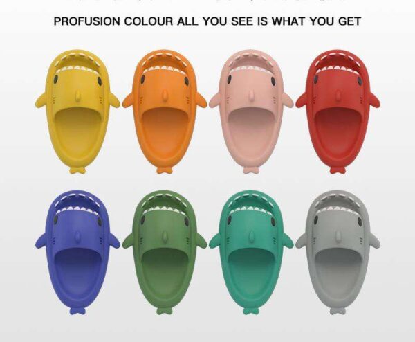 New Fashion Unisex Soft EVA Sandals Summer Beach Home Bathroom Kids Women Men Shark Slide Slippers - Image 7
